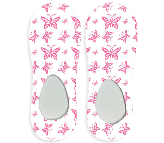 Breast Cancer White Butterflies with Ribbons