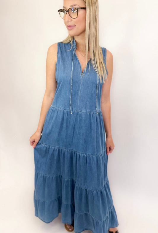 Brenda Denim Maxi Dress