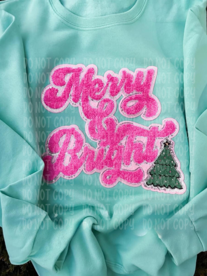 Merry & Bright Chenille Patch Sweatshirt