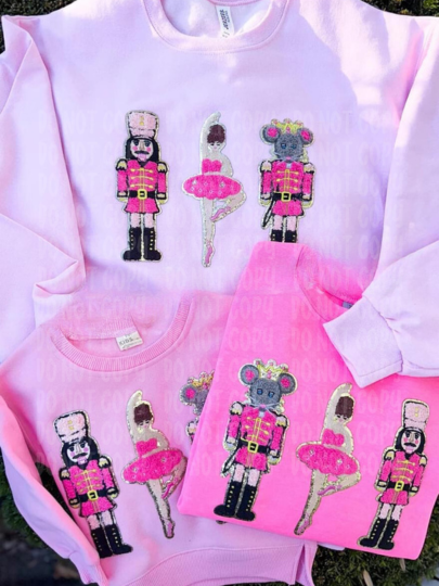 Pink Ballet Nutcracker Trio Patch Sweatshirt